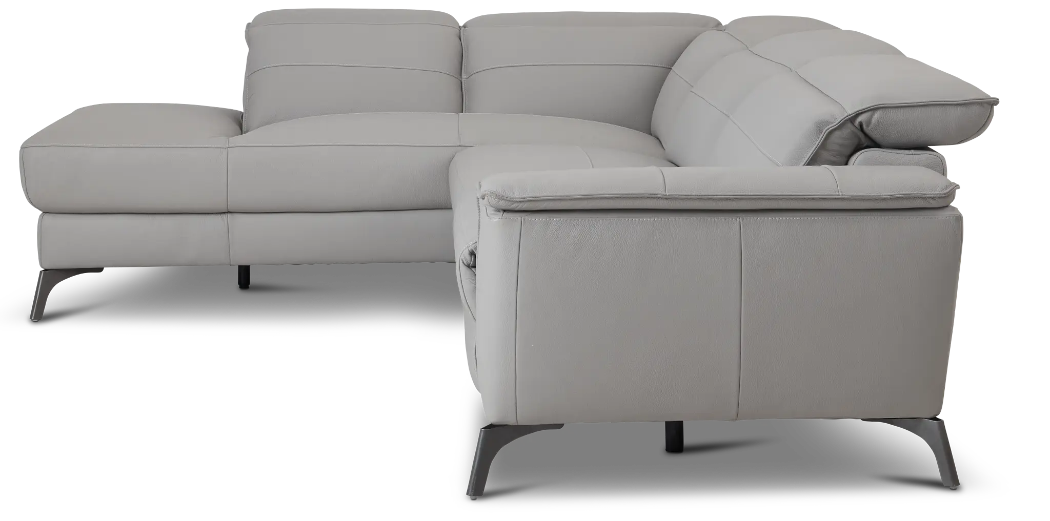 Pearson Gray Leather Left Bumper Sectional Pearson Gray Leather Left Bumper Sectional