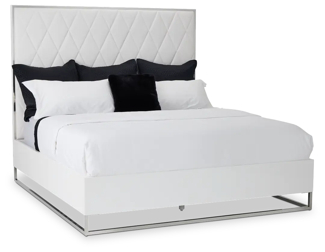 Miami White Uph Platform Bed Miami White Uph Platform Bed