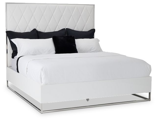 Miami White Uph Platform Bed