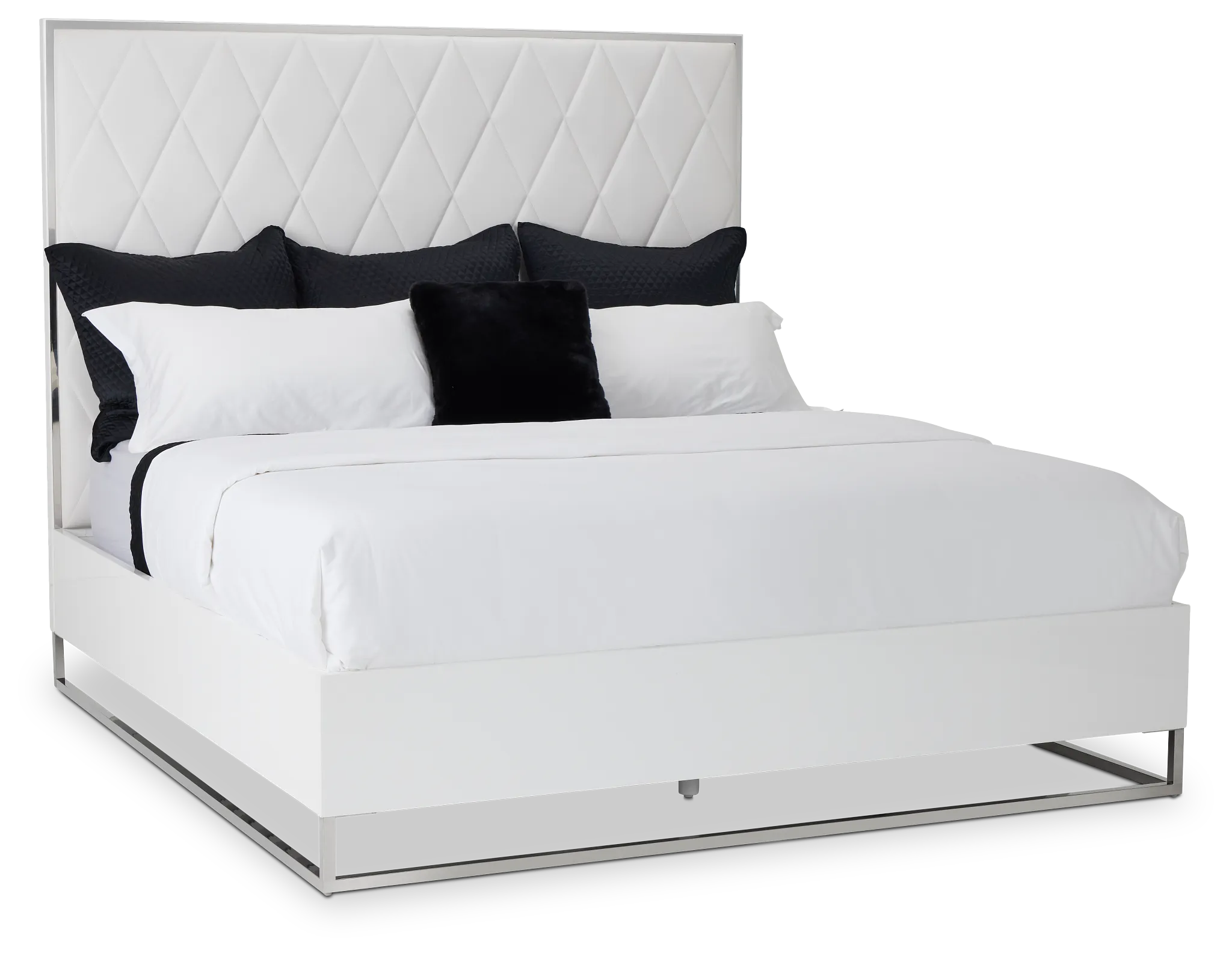 Miami White Uph Platform Bed