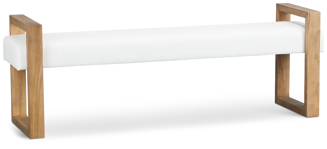 Haven White Upholstered Dining Bench Haven White Upholstered Dining Bench