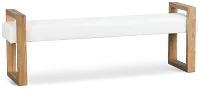 Haven White Upholstered Dining Bench