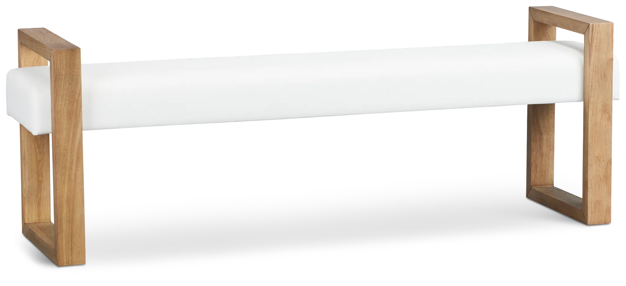 Haven White Upholstered Dining Bench