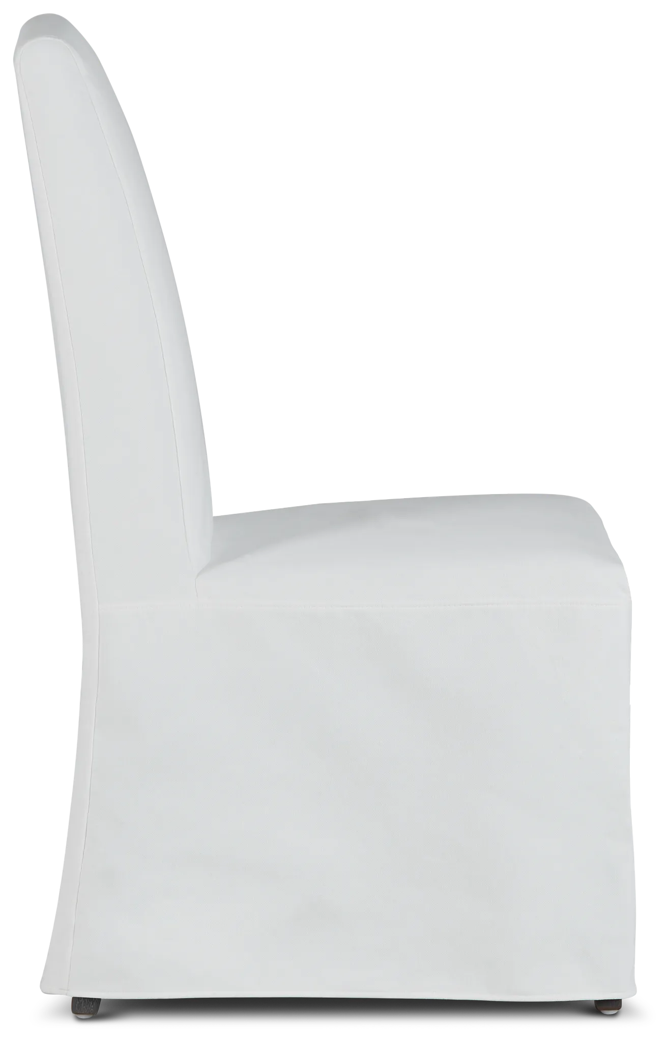 Destination White Long Slipcover Chair With Medium-tone Leg