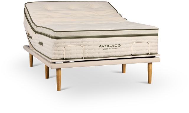 Avocado Green Plush Eco Plus Adjustable Base Mattress Set