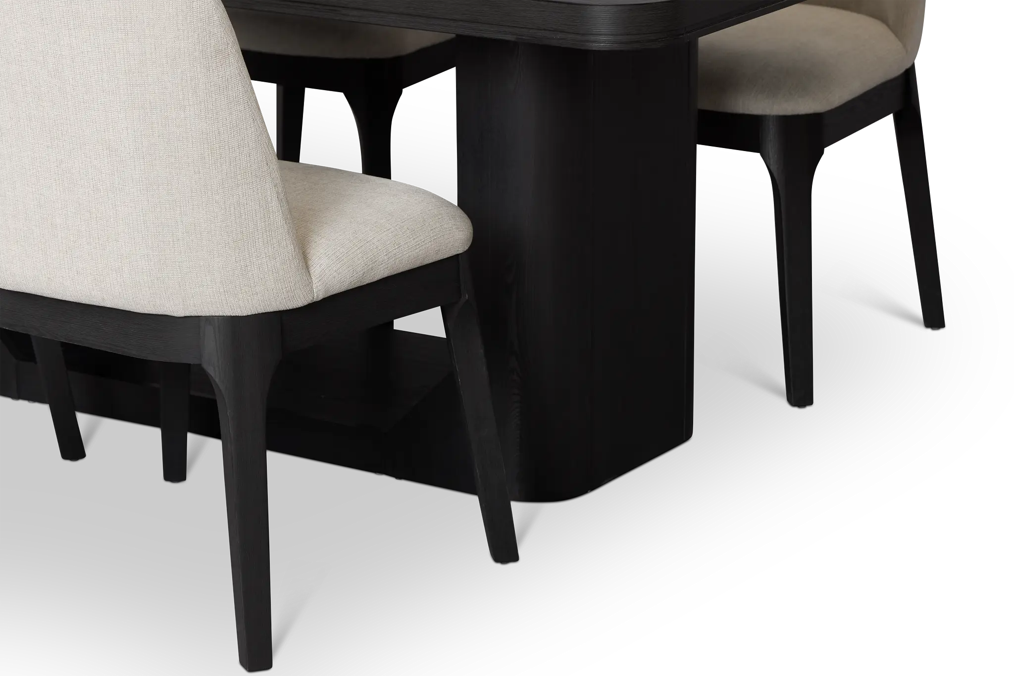 Emory Black Rectangular Table & 4 Upholstered Chairs Emory Black Rectangular Table & 4 Upholstered Chairs
