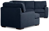 Sinclair Dark Blue Fabric Left Cuddler Memory Foam Sleeper Sectional