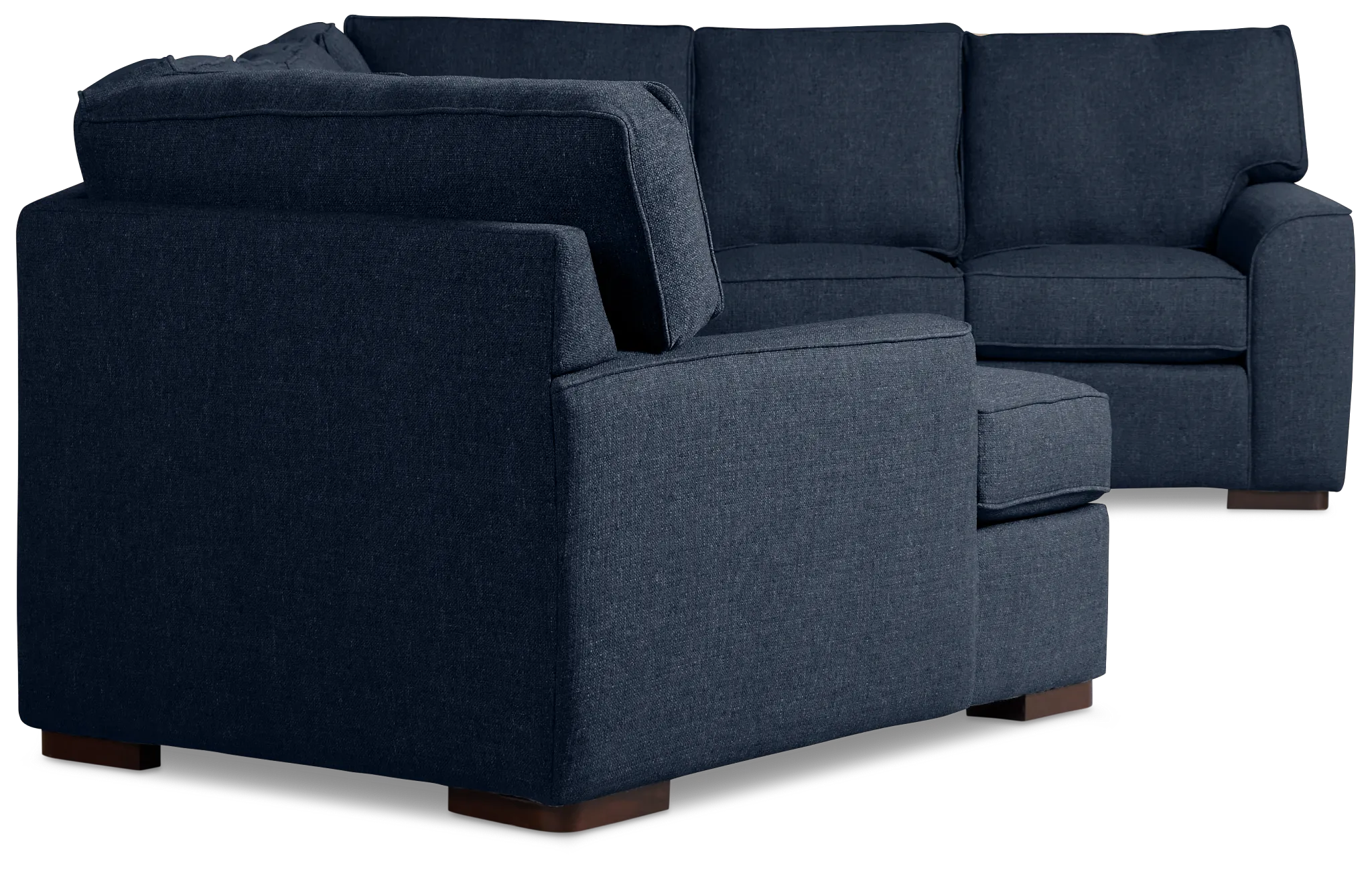 Sinclair Dark Blue Fabric Left Cuddler Memory Foam Sleeper Sectional