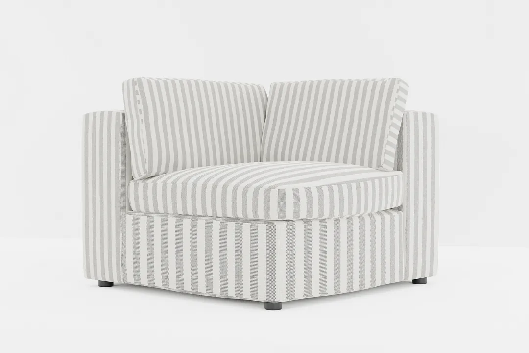 Destin Sea Lane Dark Gray Fabric Corner Chair