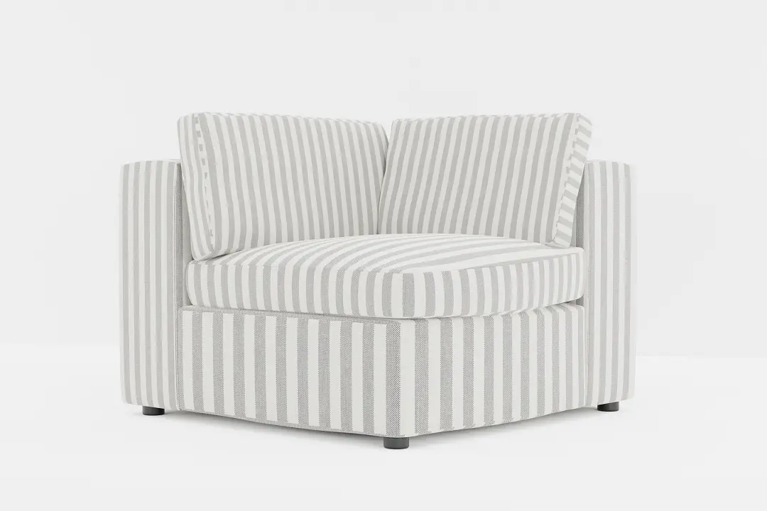 Destin Sea Lane Dark Gray Fabric Corner Chair Destin Sea Lane Dark Gray Fabric Corner Chair