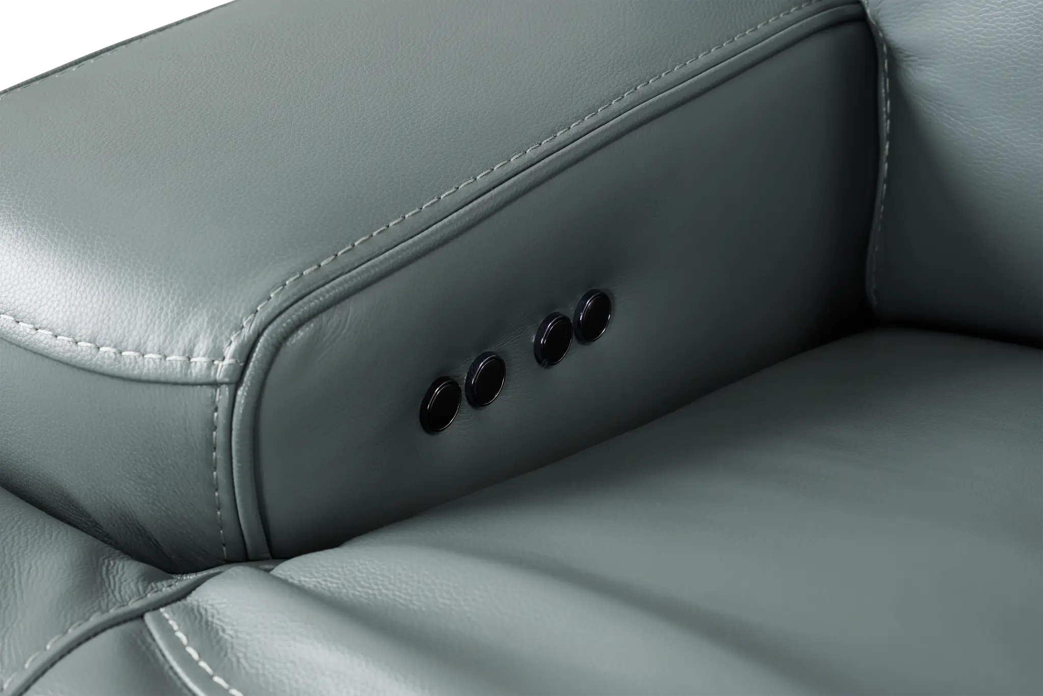 Reign Green Lthr/vinyl Large Triple Power Reclining Two-arm Sectional Reign Green Lthr/vinyl Large Triple Power Reclining Two-arm Sectional