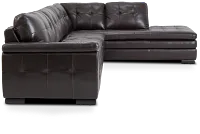 Braden Dark Brown Leather Medium Right Bumper Sectional