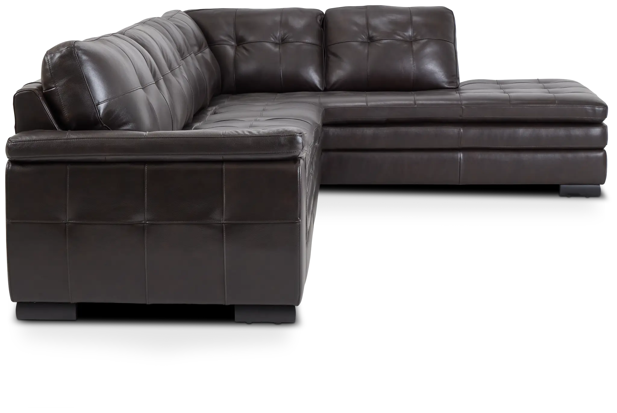 Braden Dark Brown Leather Medium Right Bumper Sectional Braden Dark Brown Leather Medium Right Bumper Sectional