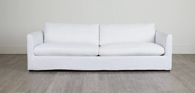 Willow 102" White Fabric Sofa