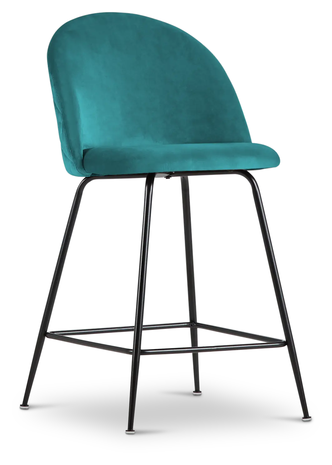 Capri Dark Teal Velvet Upholstered 24" Barstools W/black Legs Capri Dark Teal Velvet Upholstered 24" Barstools W/black Legs