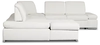 Eden White Lthr/vinyl Medium Left Chaise Sleeper Sectional