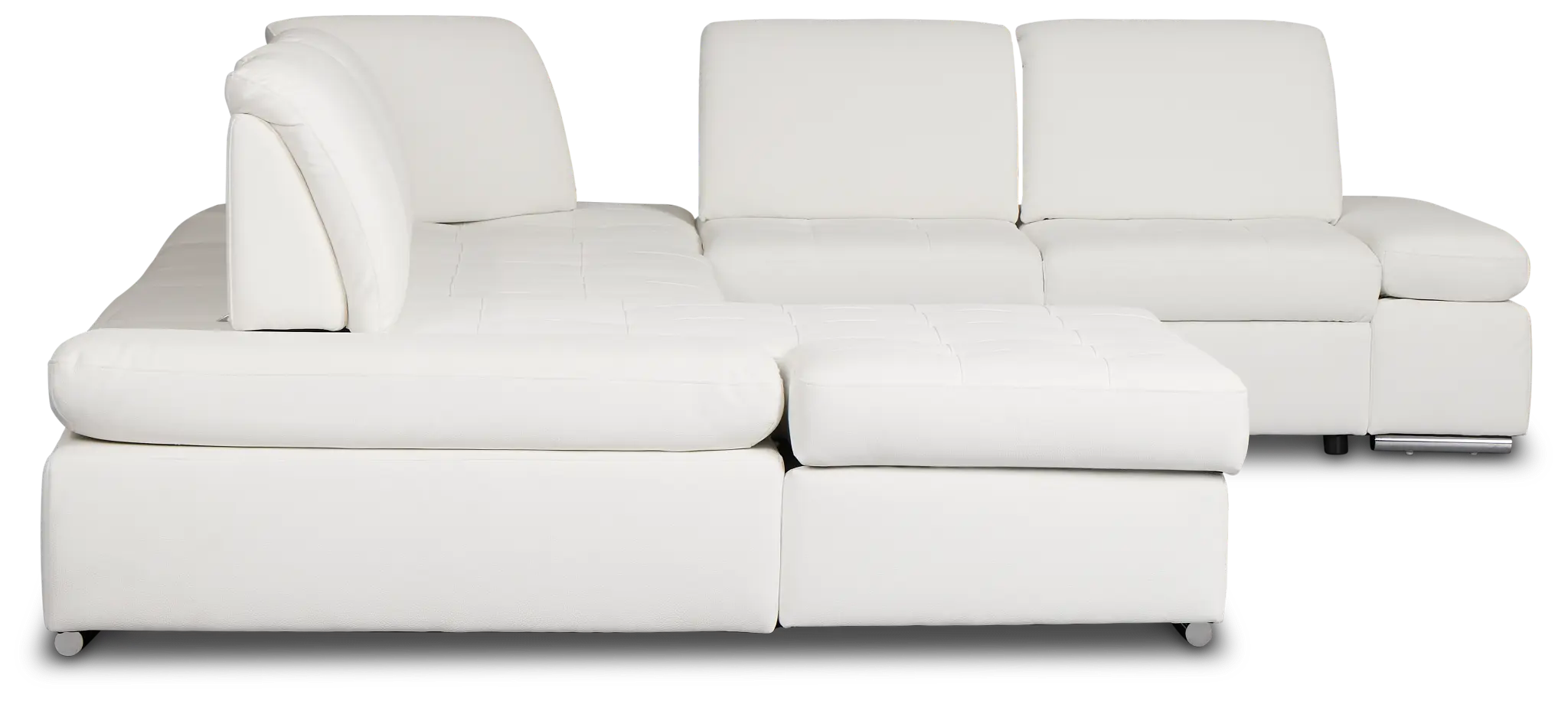Eden White Lthr/vinyl Medium Left Chaise Sleeper Sectional Eden White Lthr/vinyl Medium Left Chaise Sleeper Sectional