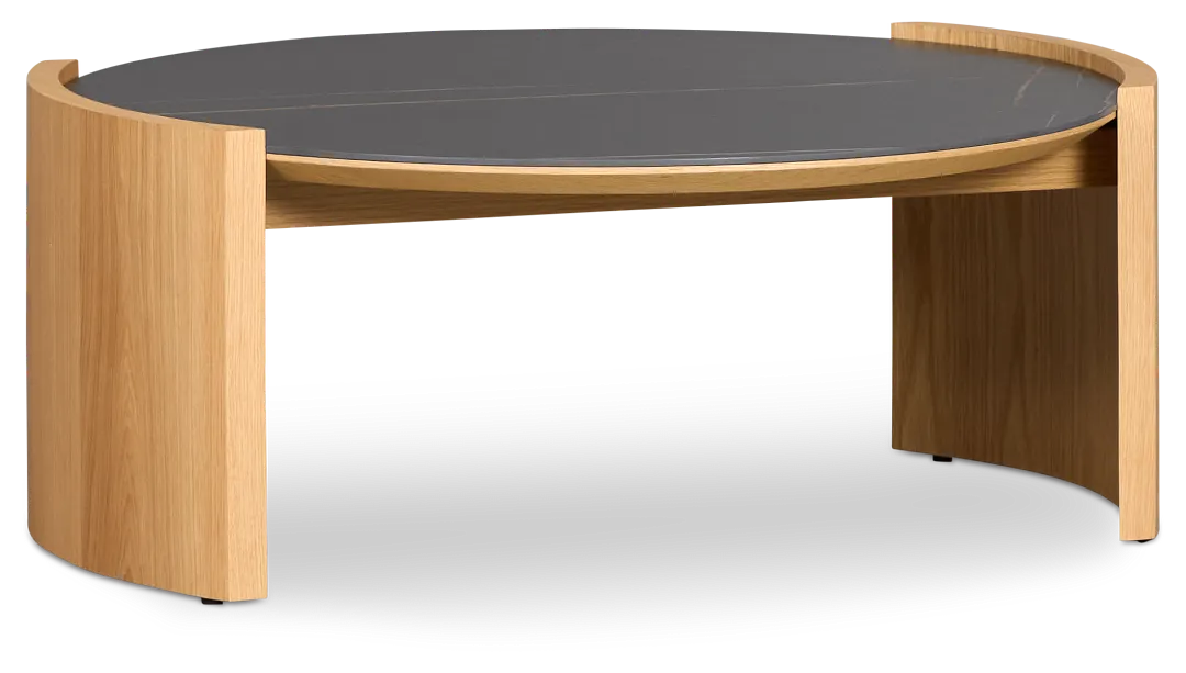 Nomad Light Tone Ceramic Round Coffee Table