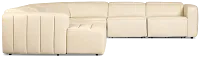 Jace Ivory Lthr/vinyl Small Dual Power Left Chaise Sectional