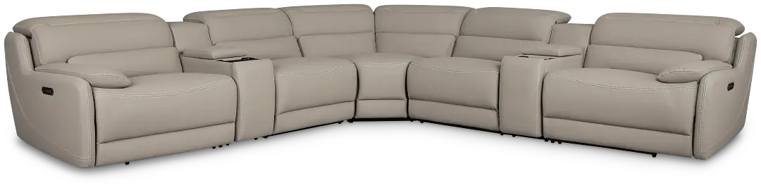 Jett Gray Micro Large Dual Power Reclining Two-arm Sectional Jett Gray Micro Large Dual Power Reclining Two-arm Sectional