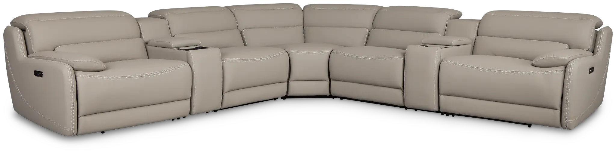 Jett Gray Micro Large Dual Power Reclining Two-arm Sectional Jett Gray Micro Large Dual Power Reclining Two-arm Sectional