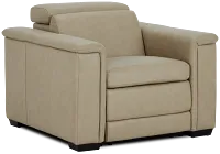 Ainsley Beige Leather Power Recliner