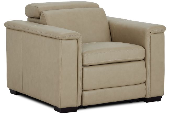 Ainsley Beige Leather Power Recliner