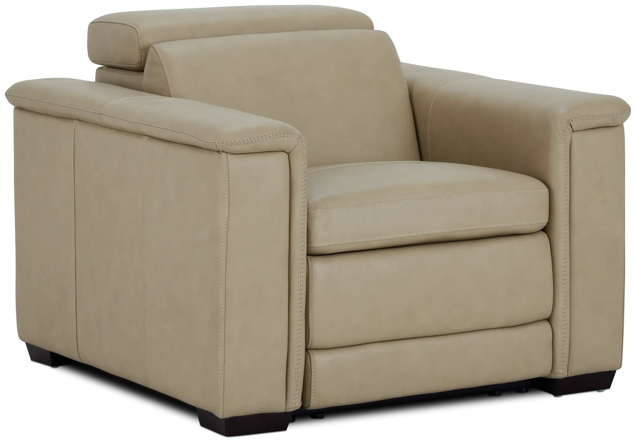 Ainsley Beige Leather Power Recliner