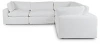 Grant White Fabric 5-piece Modular Sectional