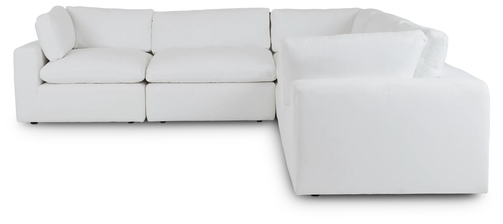 Grant White Fabric 5-piece Modular Sectional