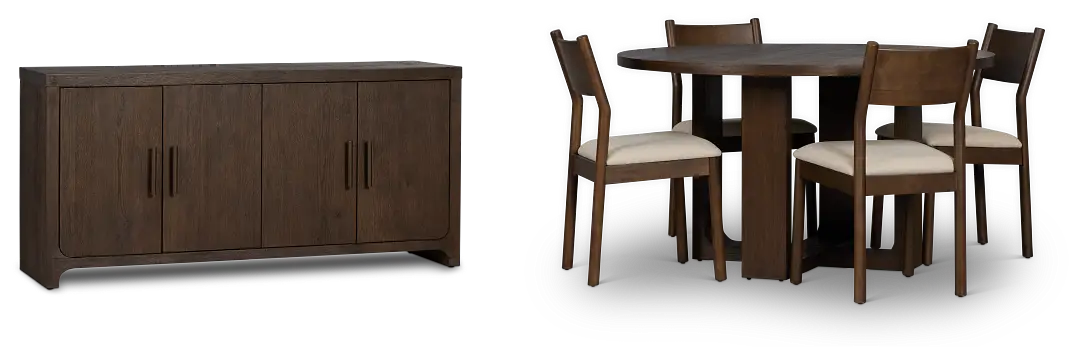 Rochester Dark Tone Round Dining Room Rochester Dark Tone Round Dining Room