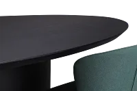 Nomad Black 94" Oval Table & 4 Dark Green Chairs W/ Black Legs