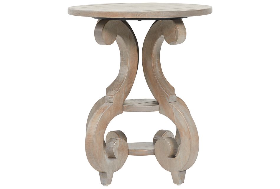 Sonoma Light Tone Round Accent Table Living Room End Tables