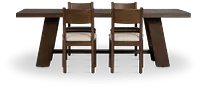 Rochester Dark Tone Rectangular Table & 4 Upholstered Chairs