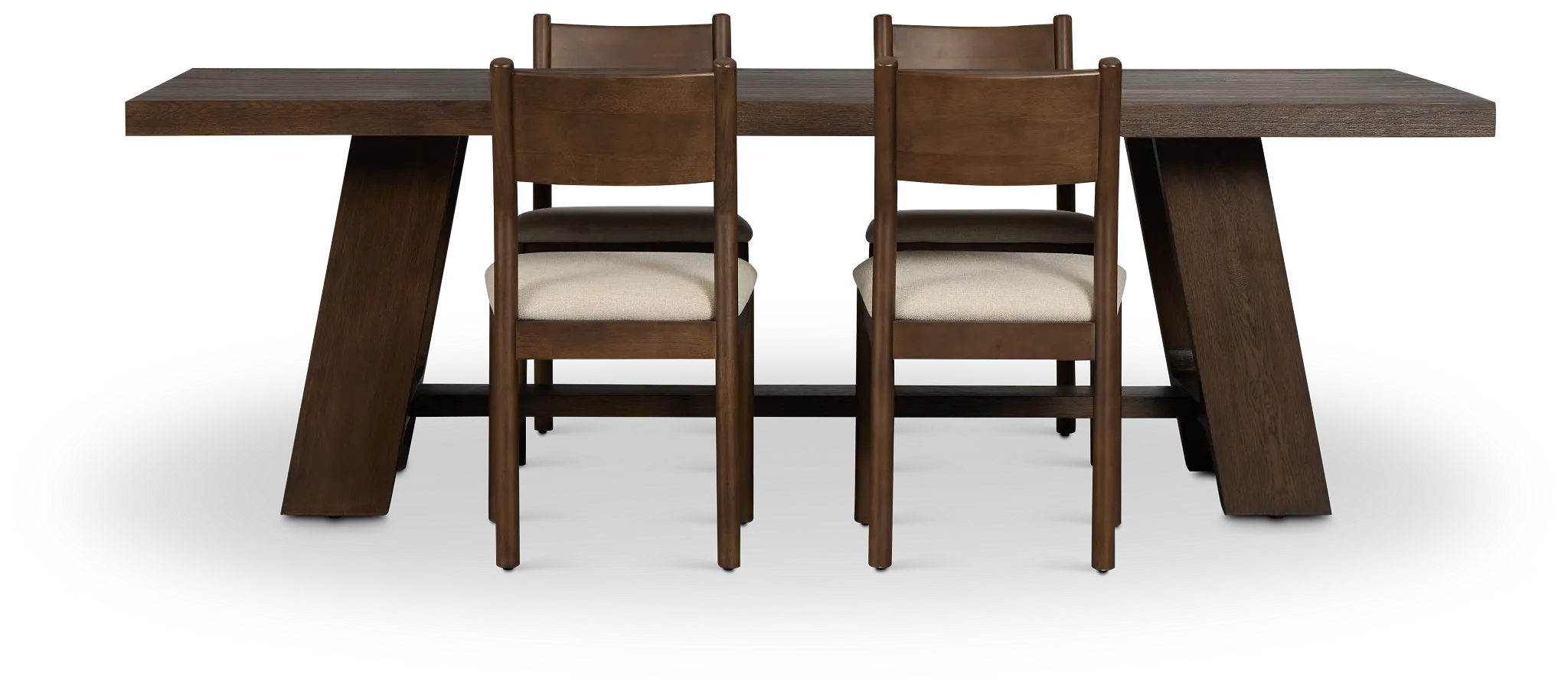 Rochester Dark Tone Rectangular Table & 4 Upholstered Chairs