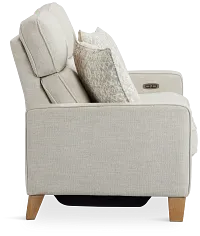 Bayside Light Beige Fabric Power Reclining Loveseat