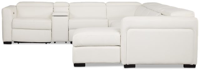 Melody White Storage Medium Right Power Reclining Chaise Sleeper Sect