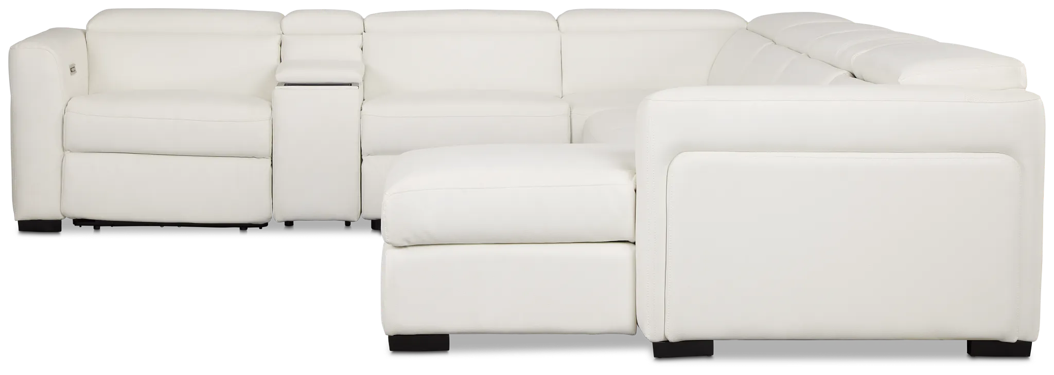 Melody White Storage Medium Right Power Reclining Chaise Sleeper Sect