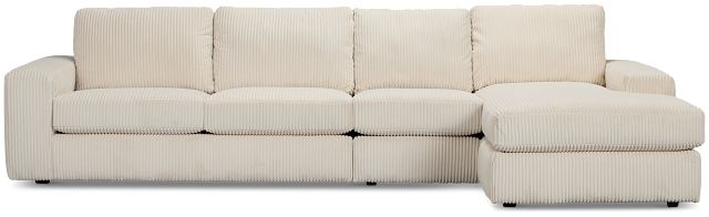 Charlie Ivory Fabric Small Right Chaise Sectional