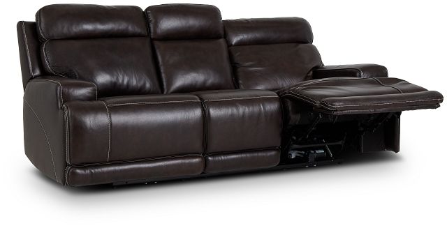 Valor Dark Brown Leather Power Reclining Sofa (4)