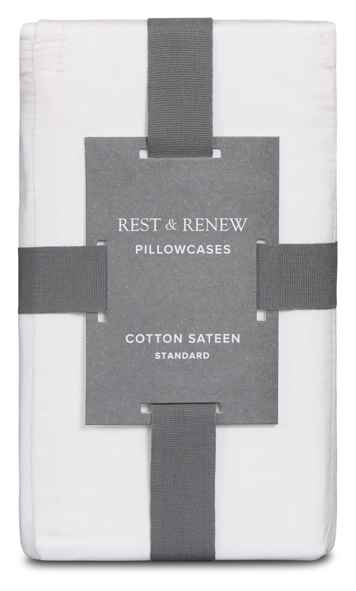 Rest & Renew Cotton Sateen White 300 Thread Set Of 2 Pillowcases