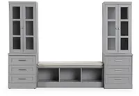 Newport Gray 106" Drawer Entryway