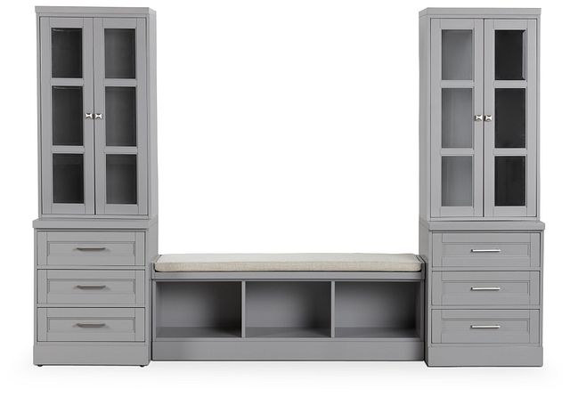 Newport Gray 106" Drawer Entryway