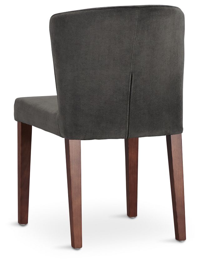 Bentley Dark Gray Velvet Upholstered Side Chair