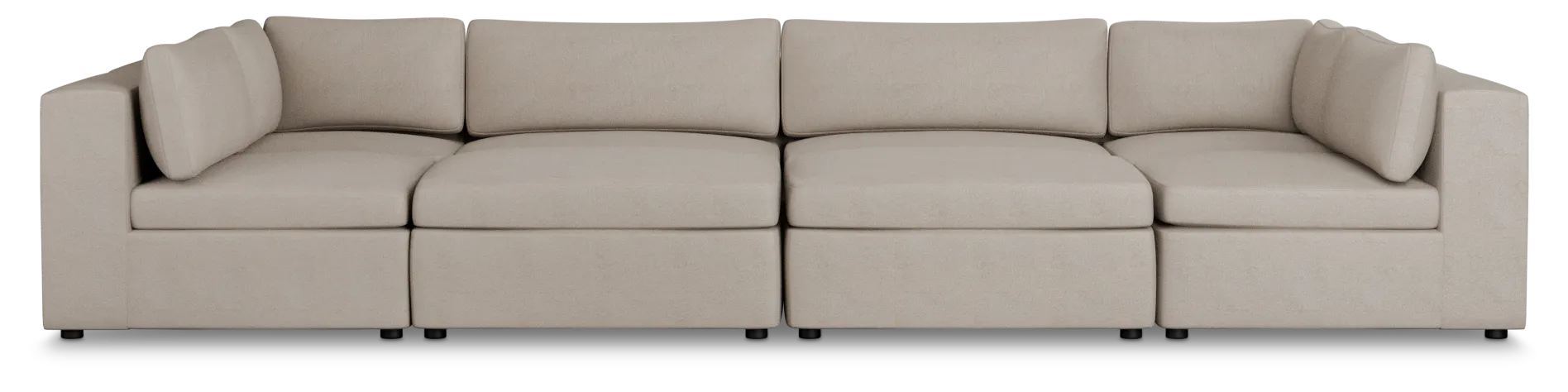 Destin Sutton Beige Fabric 8-piece Pit Sectional
