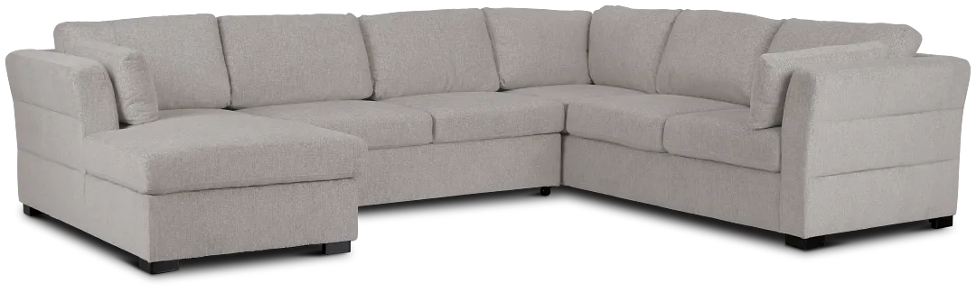 Amber Light Gray Fabric Large Left Chaise Storage Sleeper Sectional