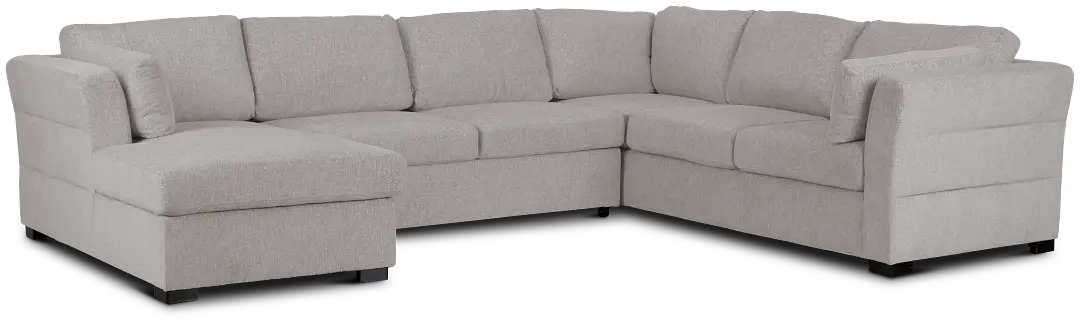 Amber Light Gray Fabric Large Left Chaise Storage Sleeper Sectional Amber Light Gray Fabric Large Left Chaise Storage Sleeper Sectional