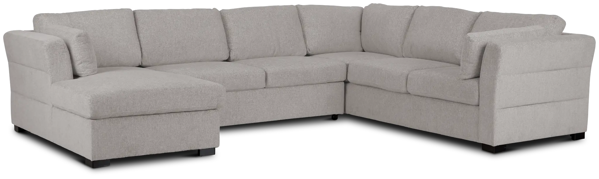 Amber Light Gray Fabric Large Left Chaise Storage Sleeper Sectional Amber Light Gray Fabric Large Left Chaise Storage Sleeper Sectional
