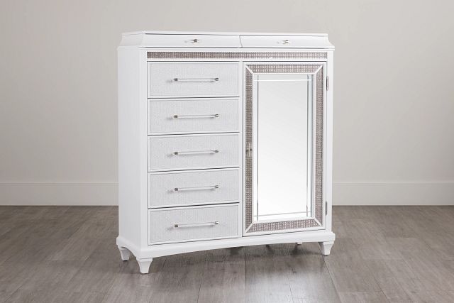 Milan White Door Chest