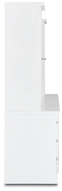 Newport White Small Peninsula Drawer Wall Desk